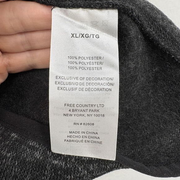 Free Country Vest Mens XL Black Sweater Fleece Quilted Full Zip Outdoor Hiking - Picture 7 of 15